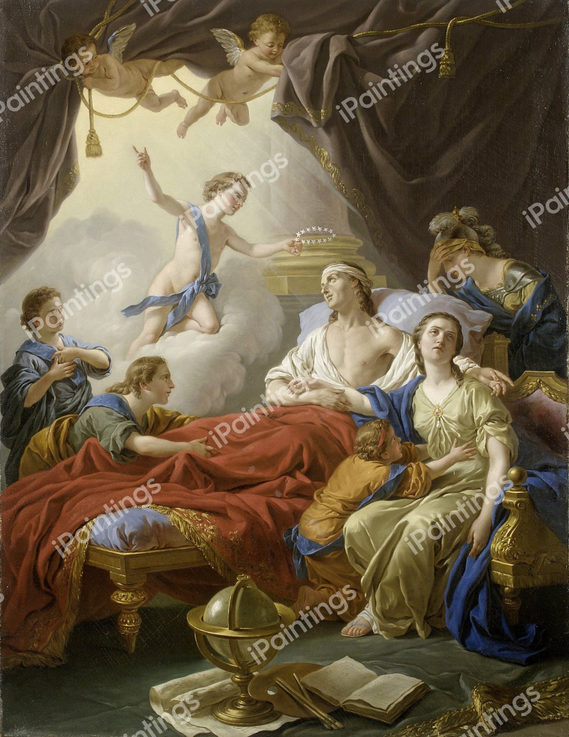 Allegory on the Death of the Dauphin. The painting by Louis Jean Francois Lagrenee