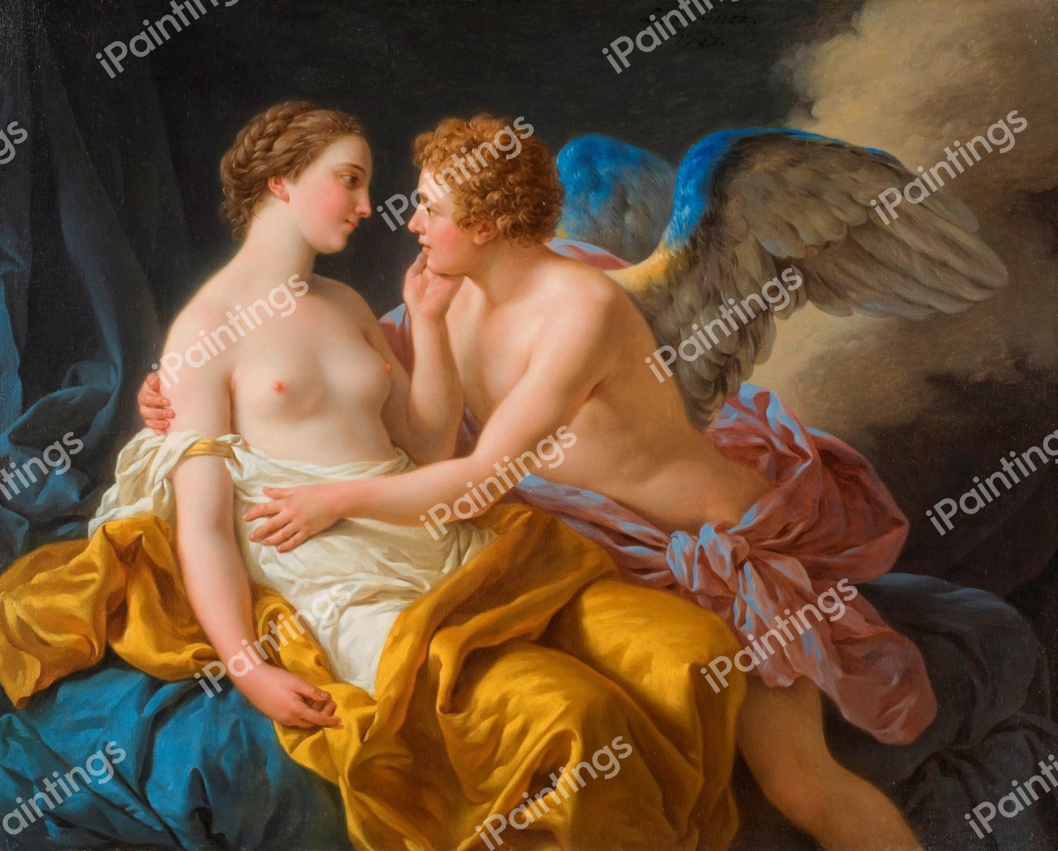 Amor and Psyche. The painting by Louis Jean Francois Lagrenee