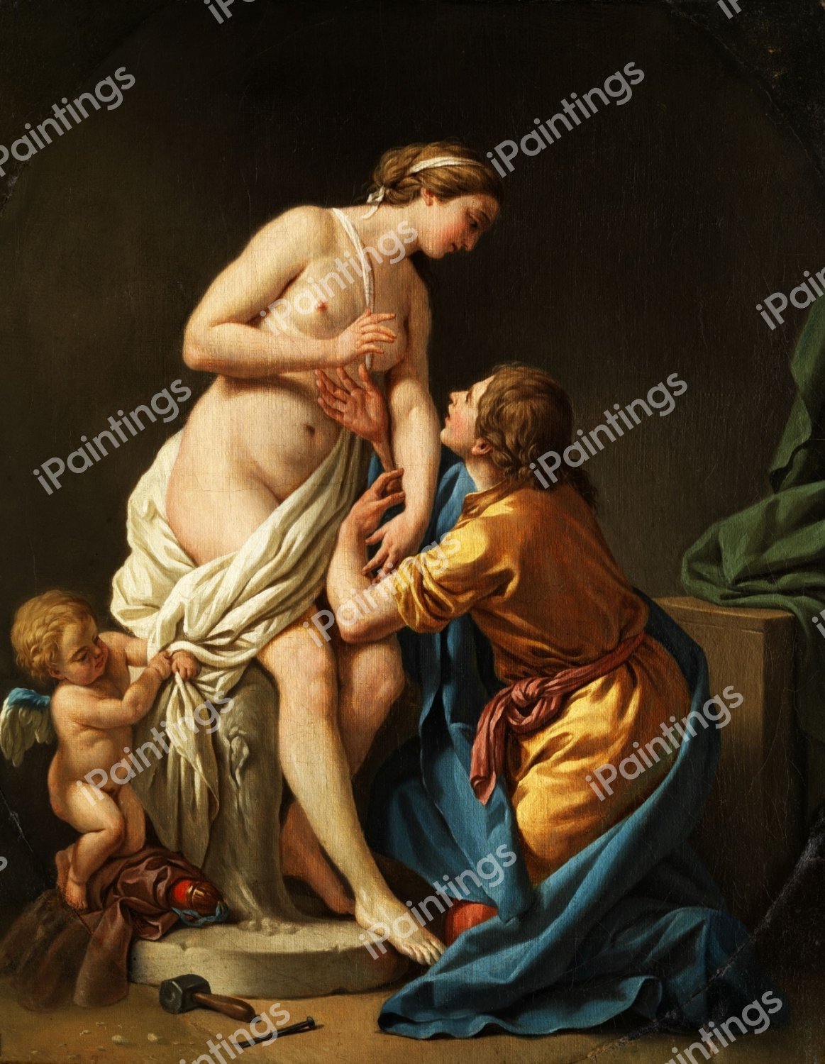 Pigmalione and Galatea. The painting by Louis Jean Francois Lagrenee