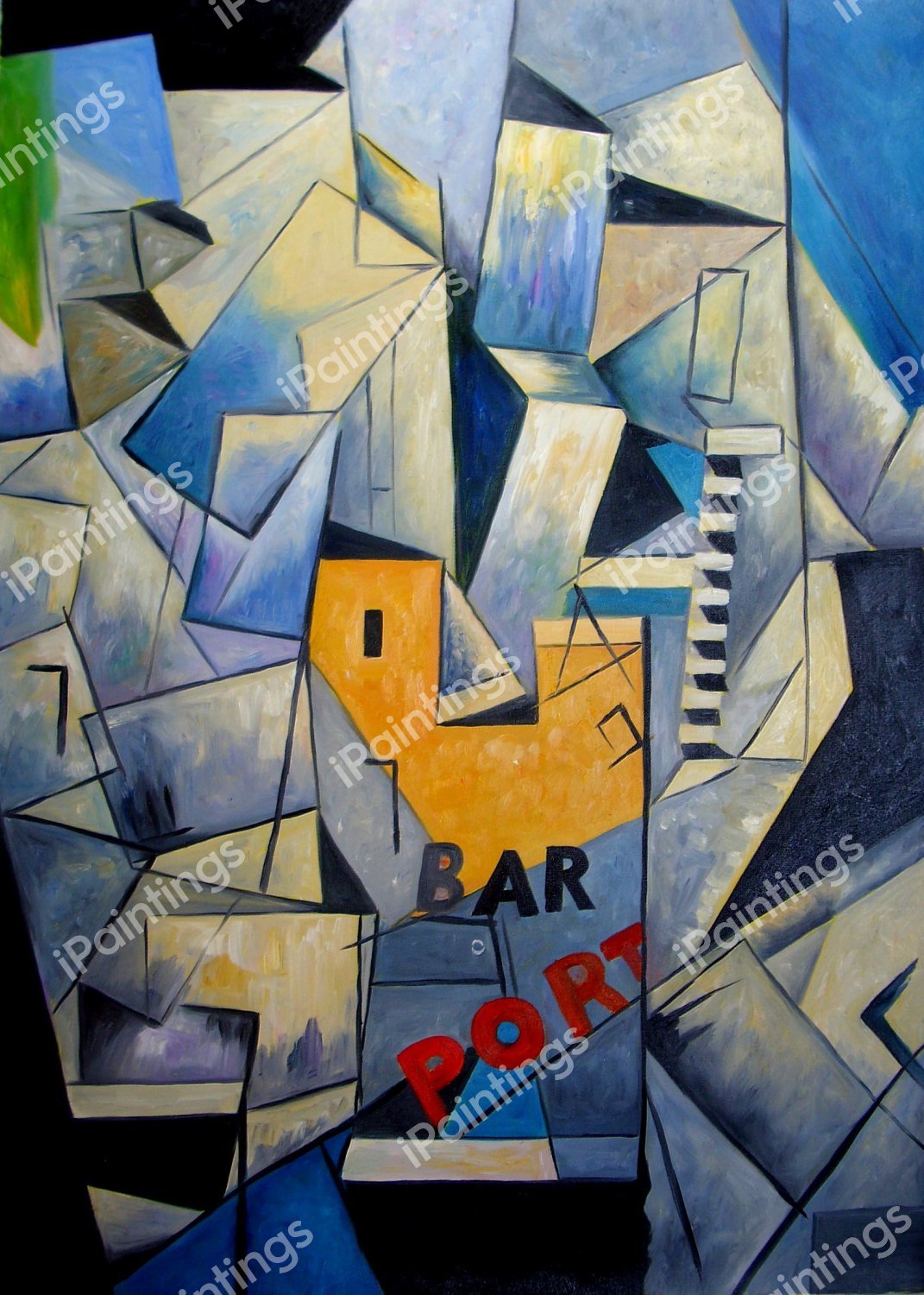 Bar du Port, 1913. The painting by Louis Marcoussis