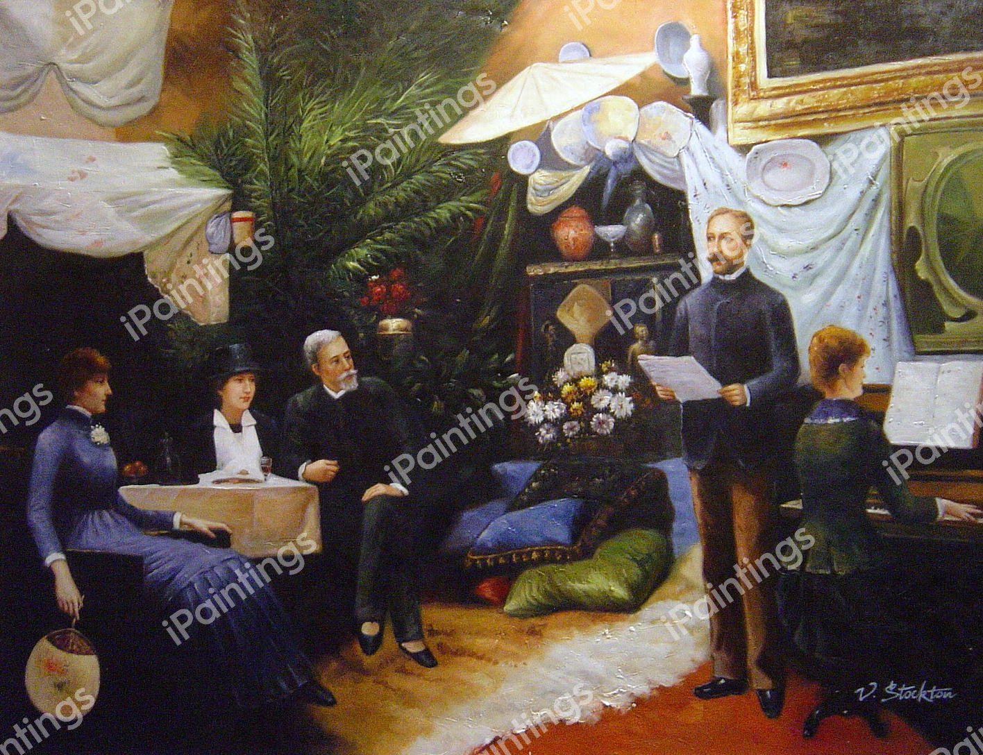 An Afternoon Song. The painting by Louise Abbema