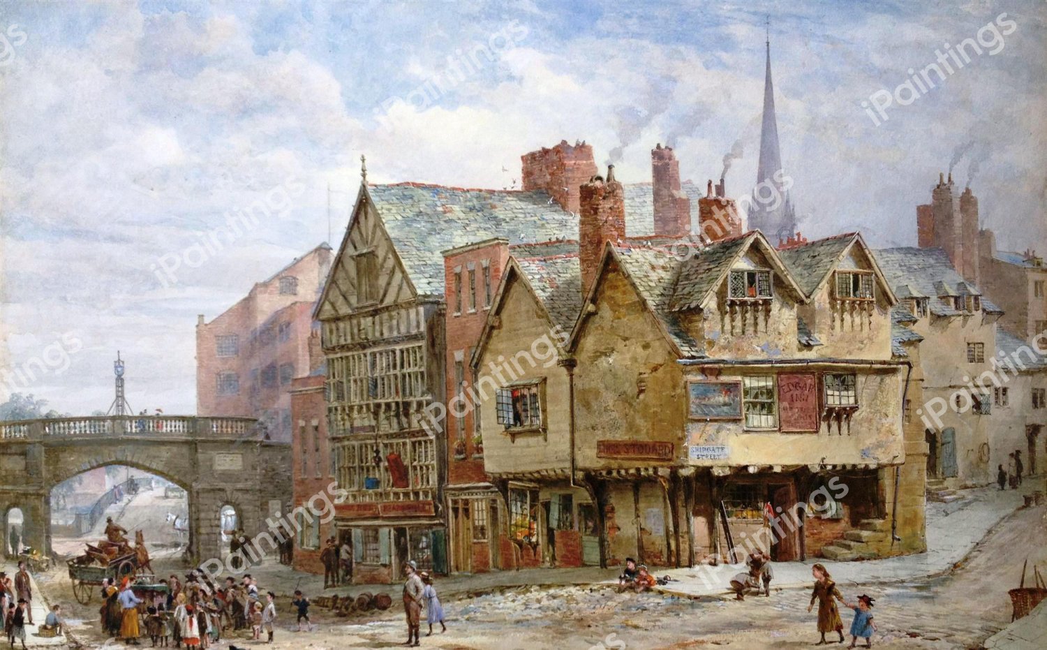 Shipgate Street, Chester. The painting by Louise Ingram Rayner