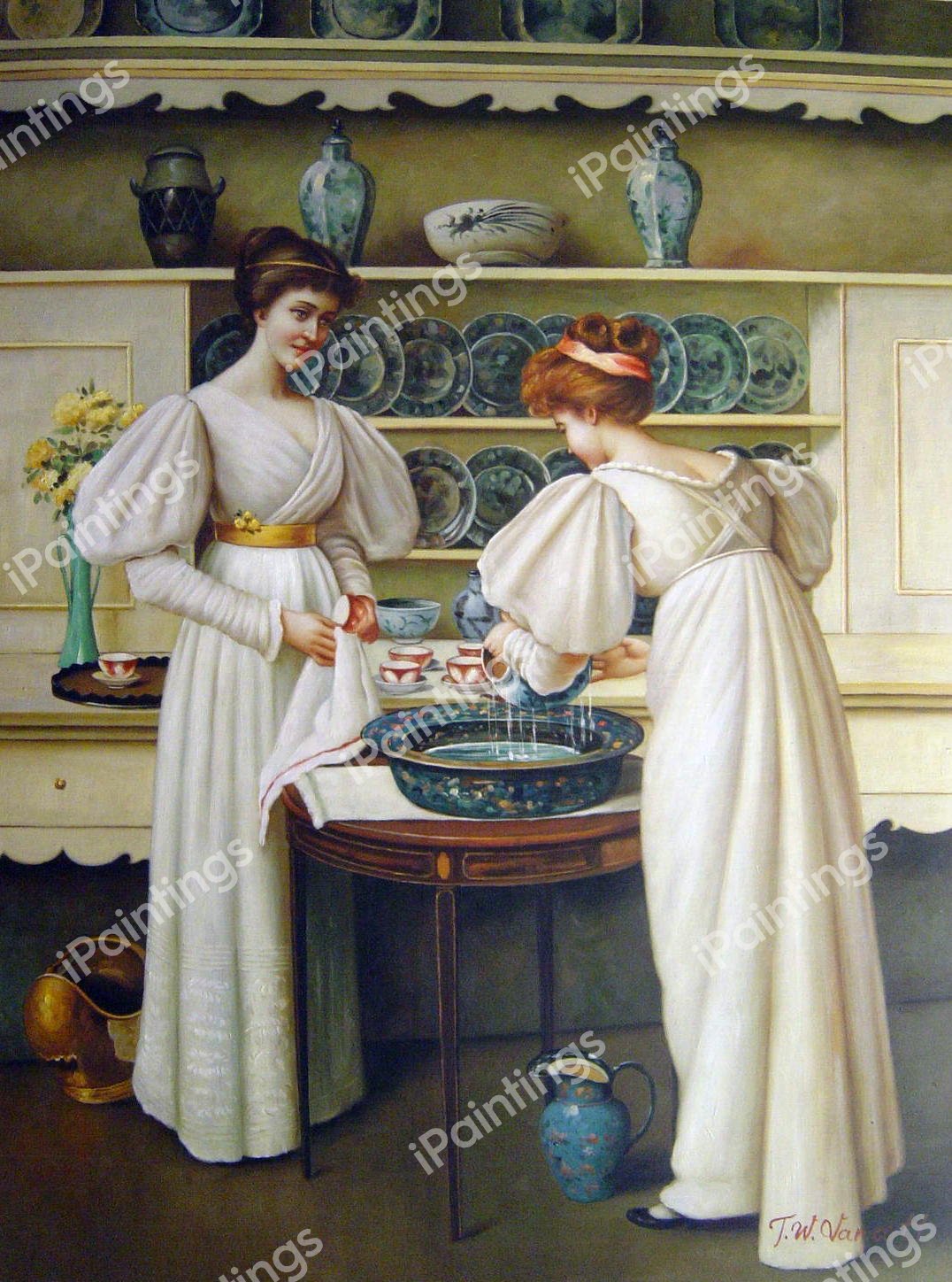 Blue And White. The painting by Louise Jopling