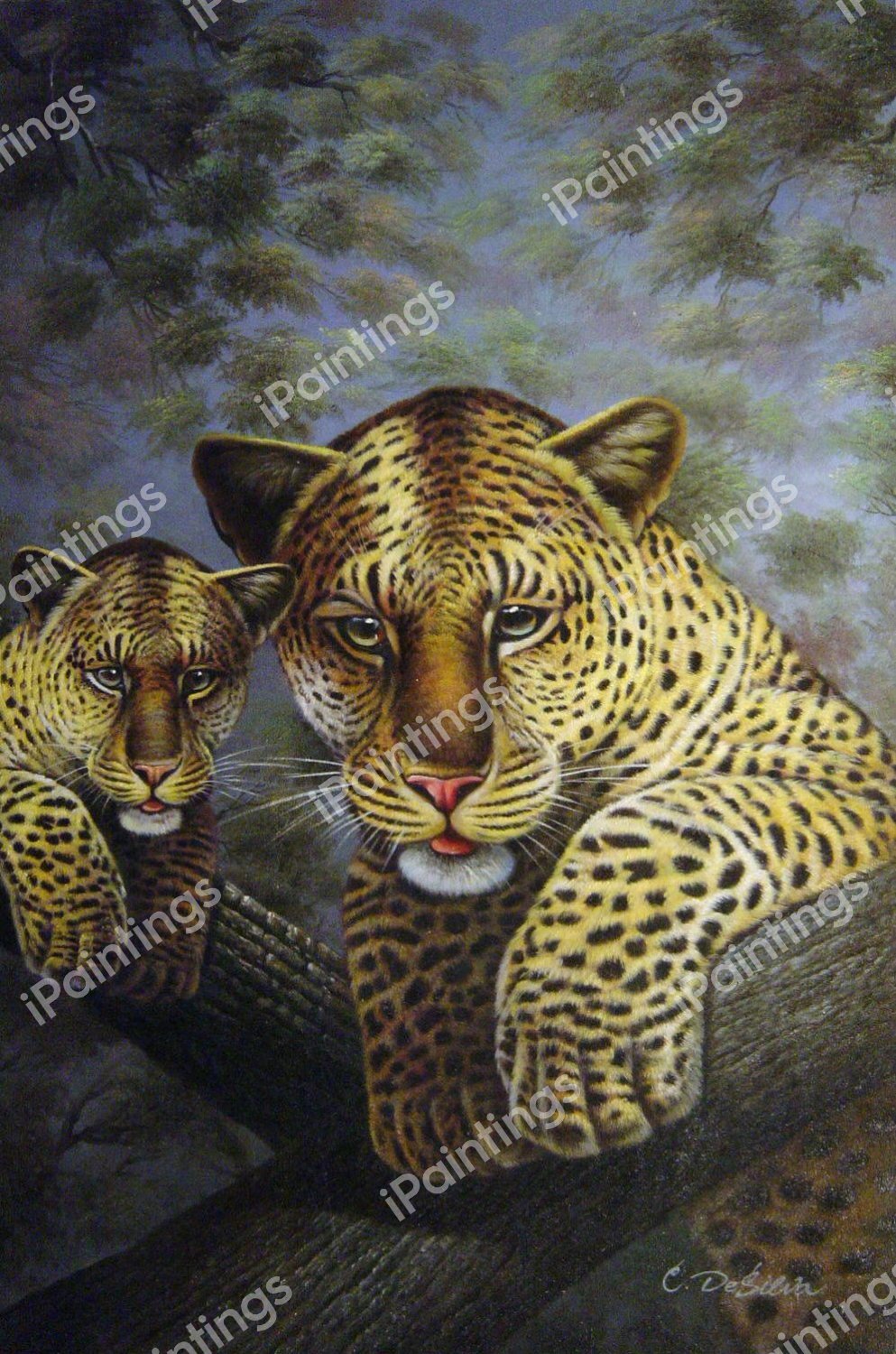 Lounging Leopards. The painting by Our Originals