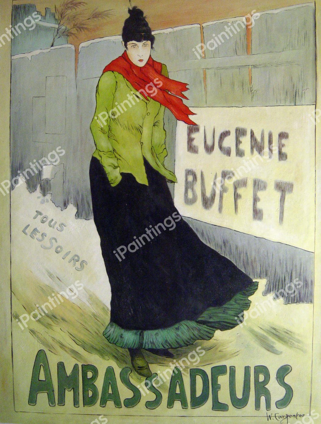 Eugenie Buffet. The painting by Lucien Metivet