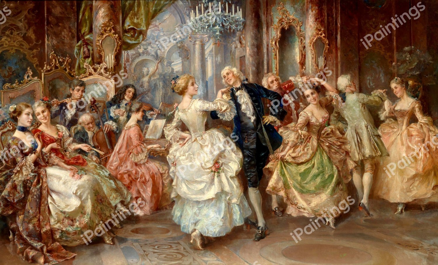 A Pleasure to Dance. The painting by Luigi Cavalieri