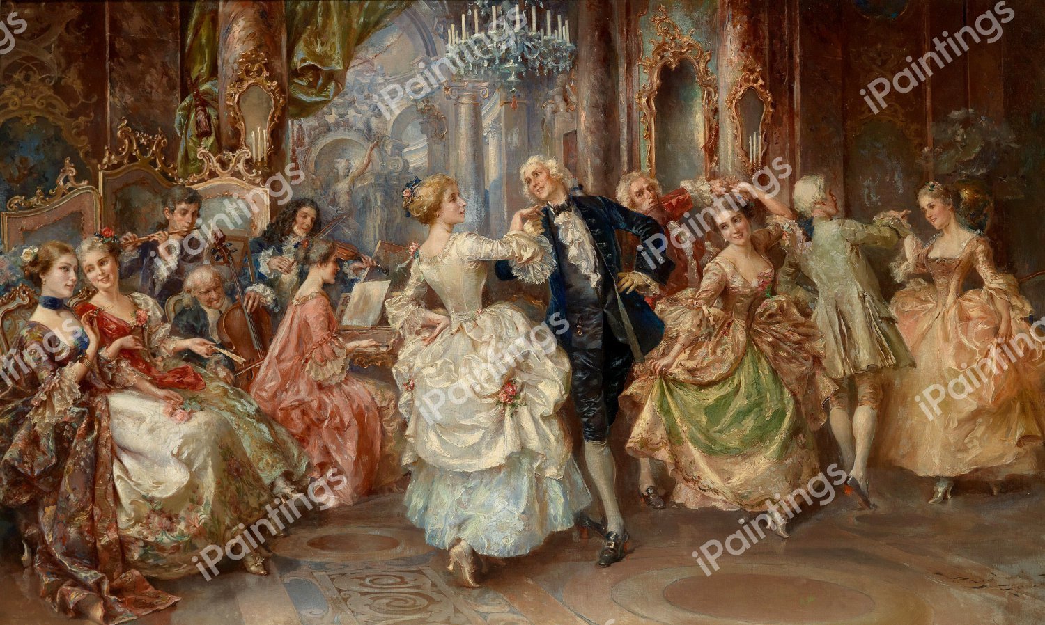 The Ball. The painting by Luigi Cavalieri