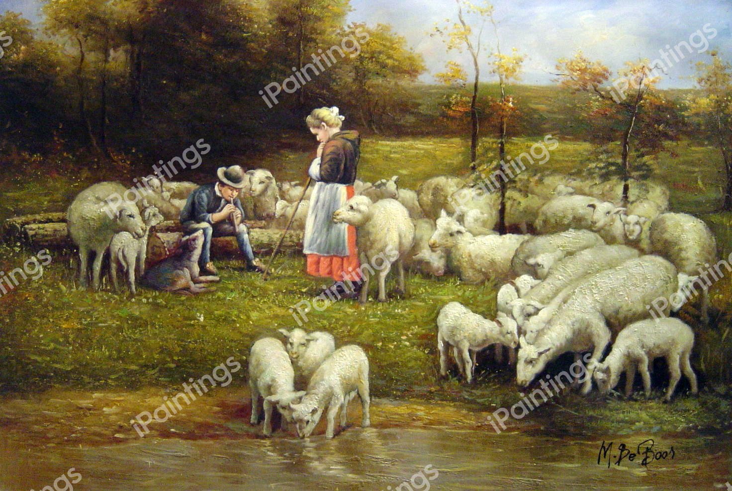 Guarding The Flock. The painting by Luigi Chialiva