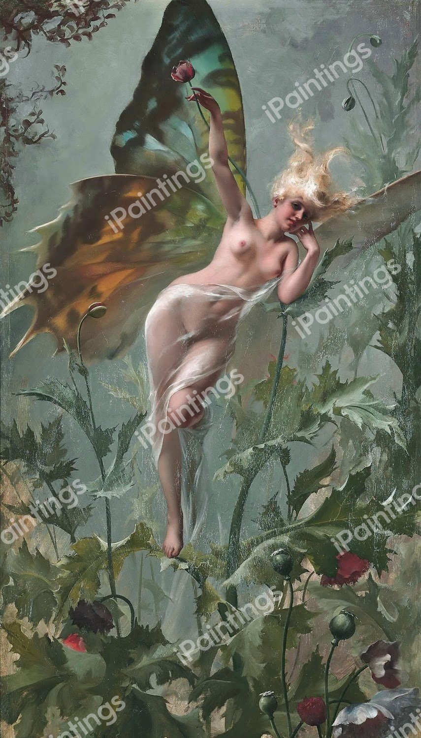 Femme Papillon. The painting by Luis Ricardo Falero