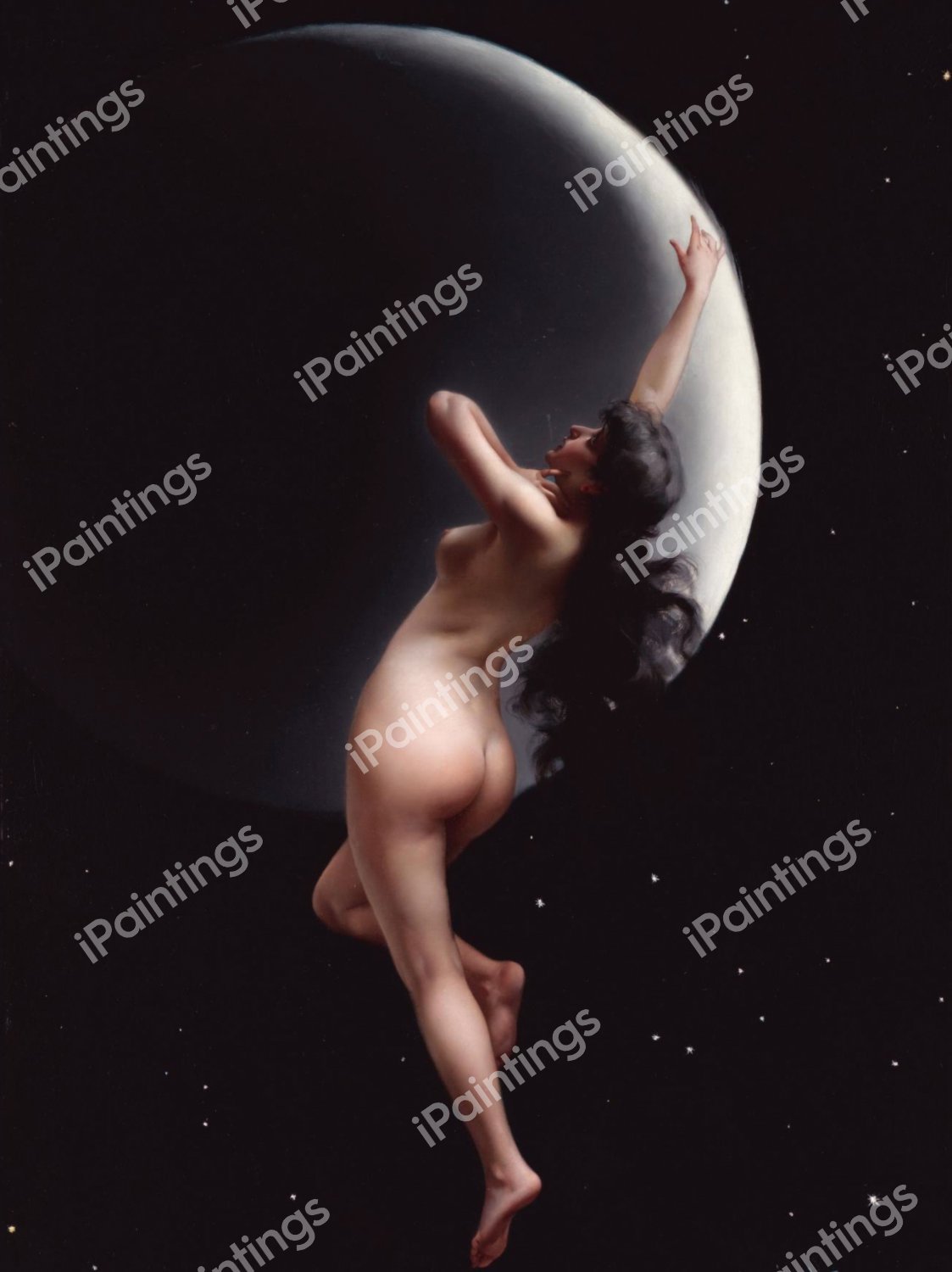 Moon Nymph. The painting by Luis Ricardo Falero