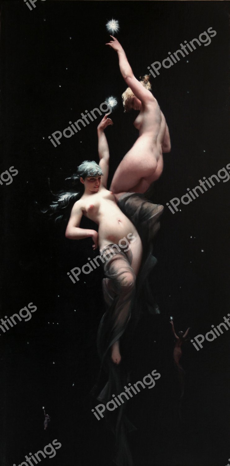Moonlit Beauties. The painting by Luis Ricardo Falero