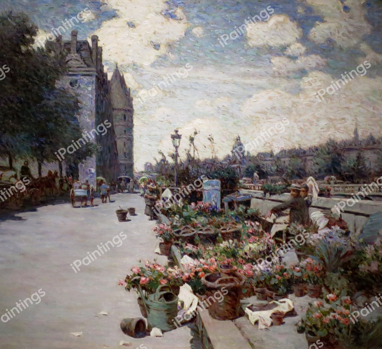 Quai Aux Fleurs, Paris. The painting by Luther Emerson Van Gorder