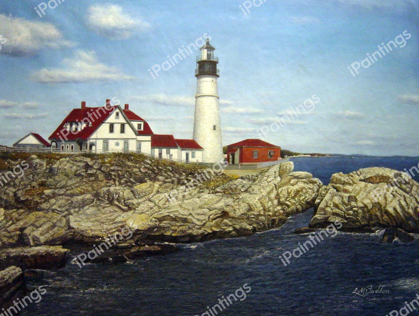 Maine Lighthouse. The painting by Our Originals