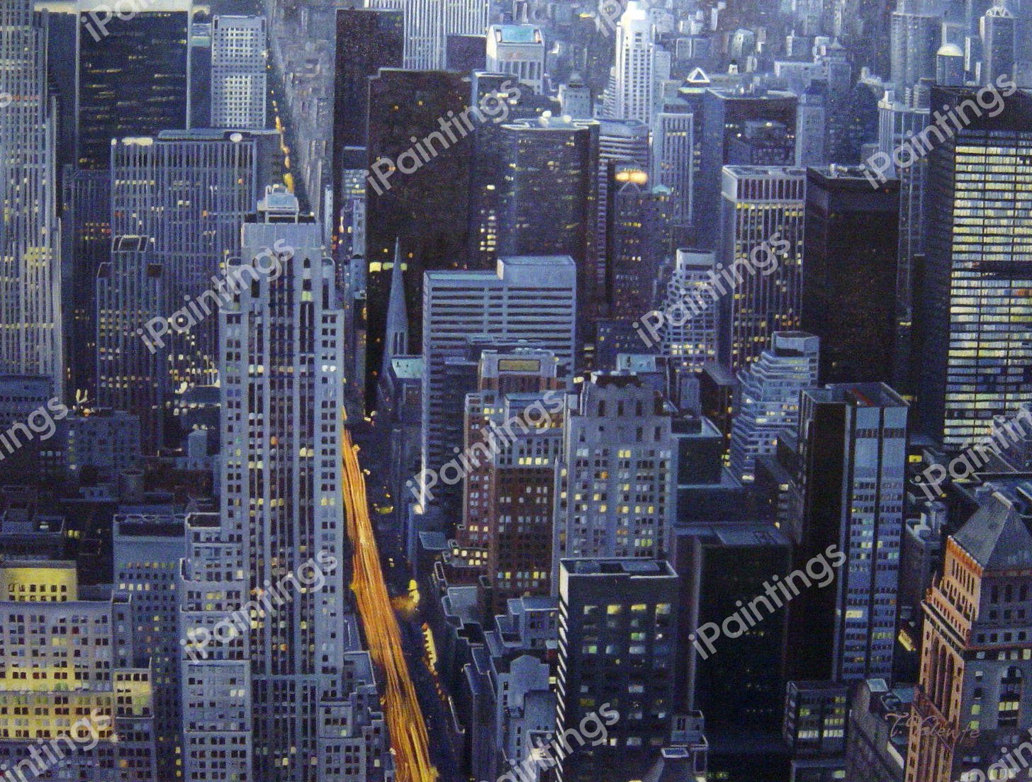 Manhattan Skyline. The painting by Our Originals