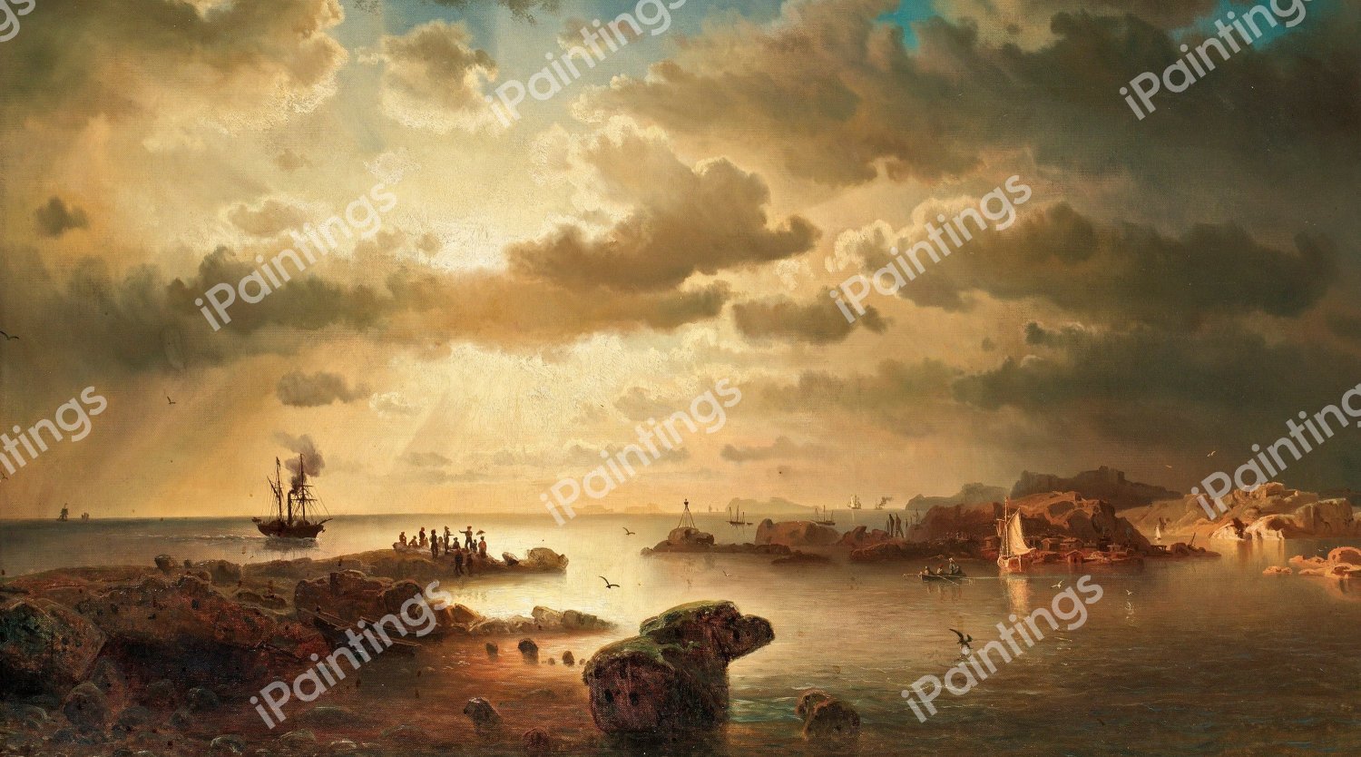 Harbor Entrance. The painting by Marcus Larson