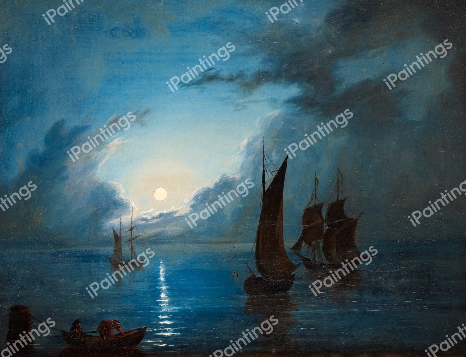 In the Moonlight. The painting by Marcus Larson