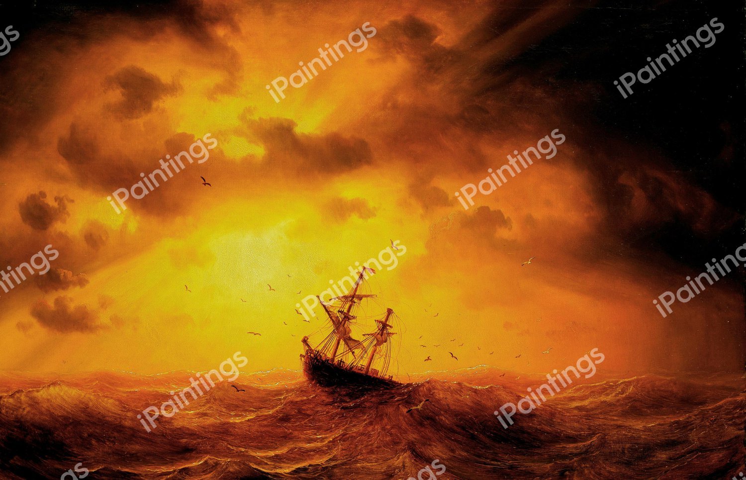 Stormy Sea. The painting by Marcus Larson