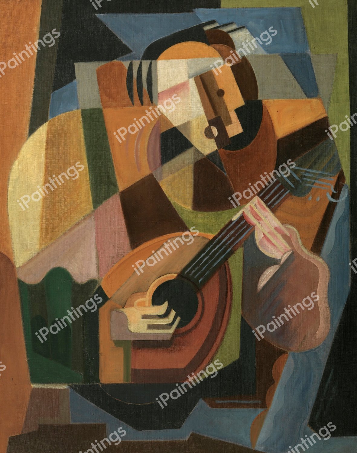 Le Joueur de Luth, 1917. The painting by Maria Blanchard