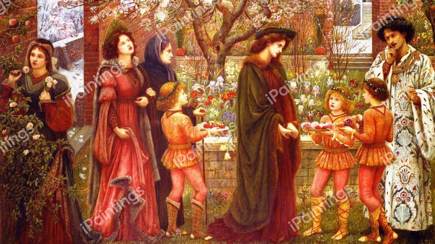 Enchanted Garden of Messer Ansaldo, 1889. The painting by Marie Spartali Stillman