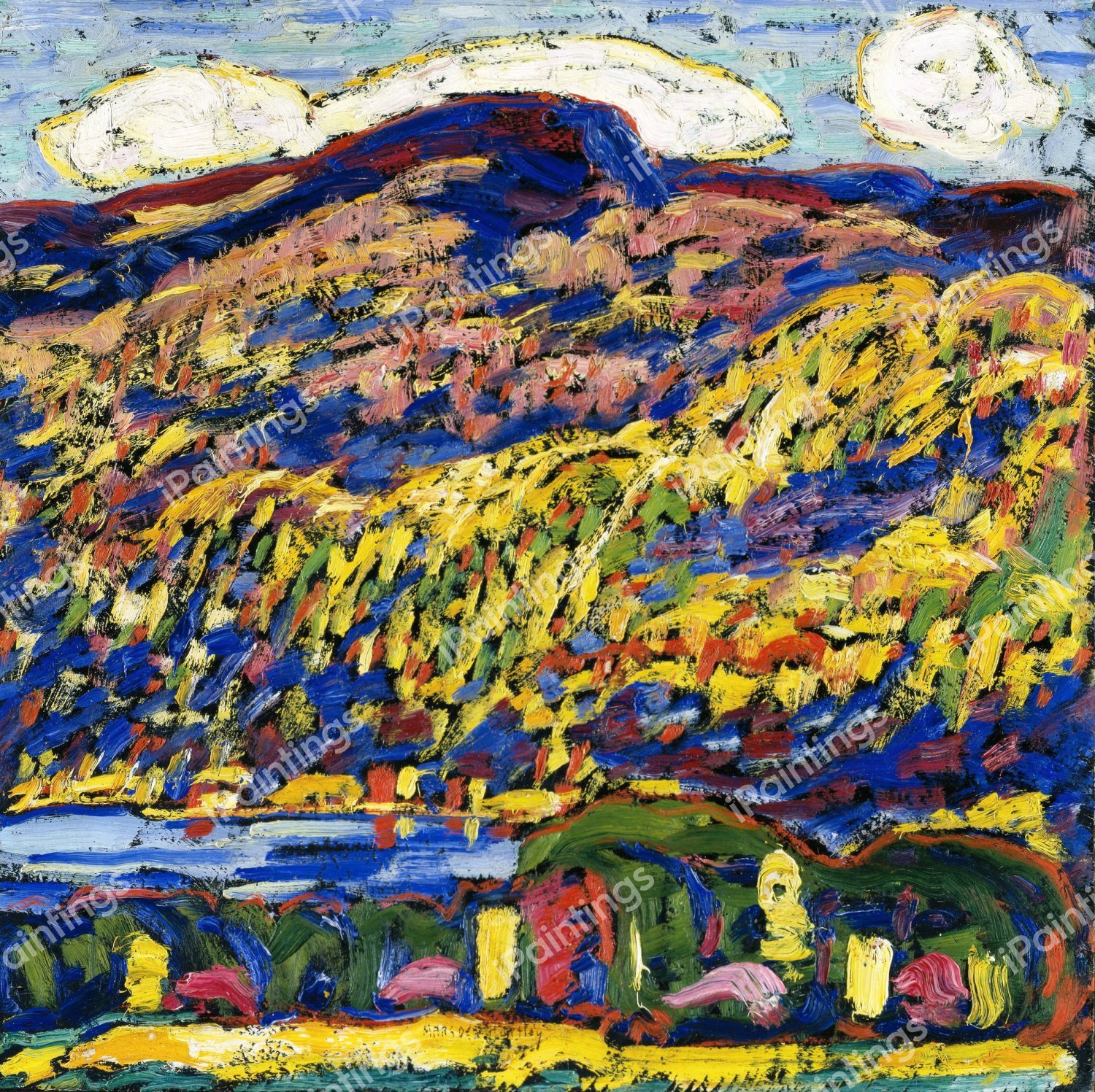 A Mountain Lake-Autumn. The painting by Marsden Hartley