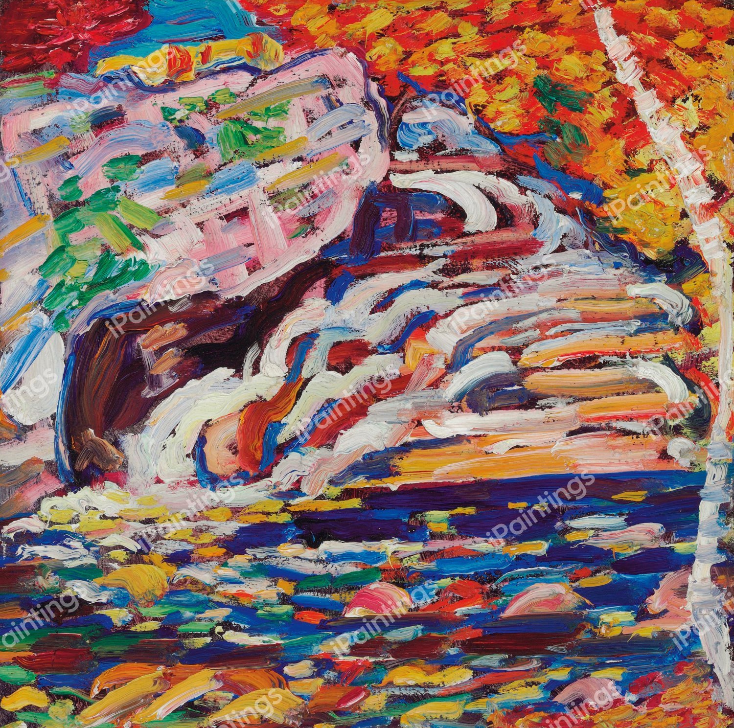 Autumn Cascade. The painting by Marsden Hartley