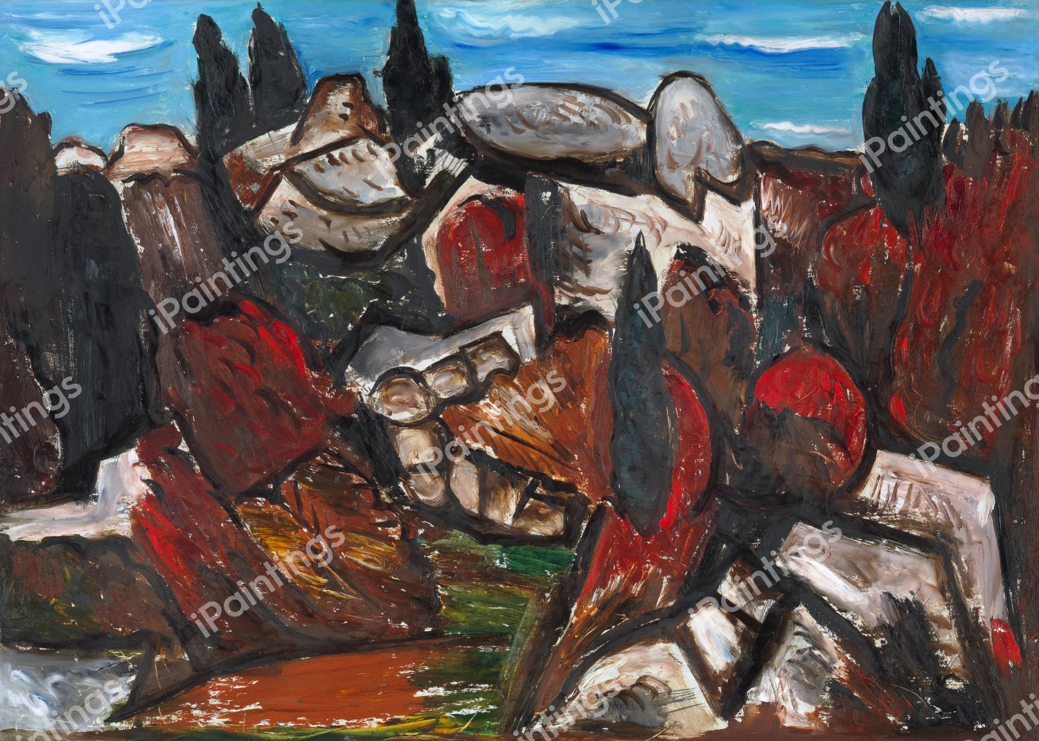 Autumn Landscape, Dogtown. The painting by Marsden Hartley