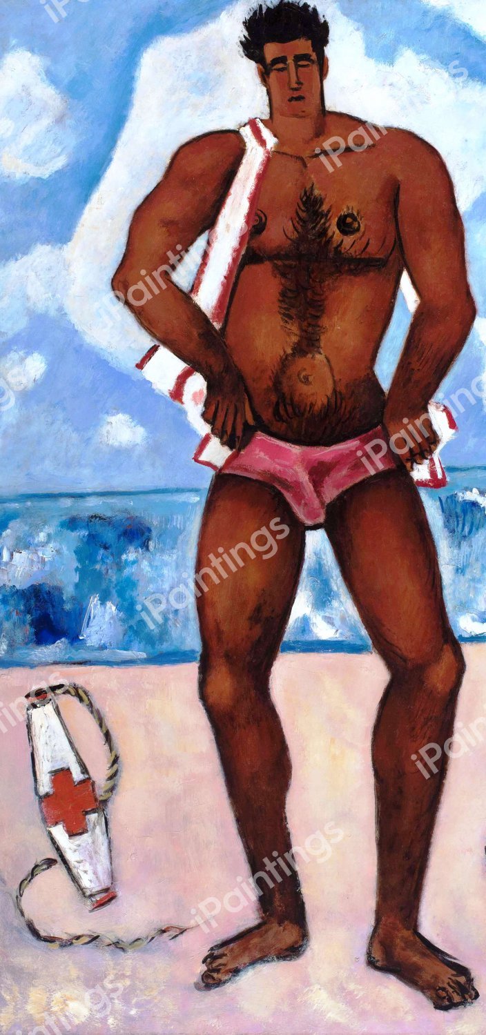 Canuck Yankee Lumberjack at Old Orchard Beach, Maine. The painting by Marsden Hartley