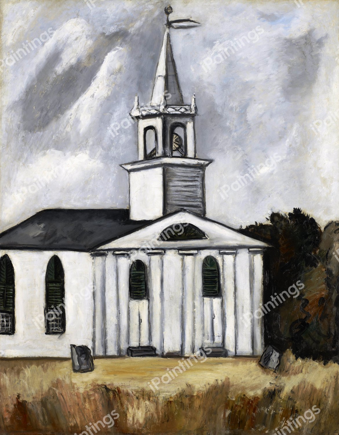 Church at Head Tide . The painting by Marsden Hartley