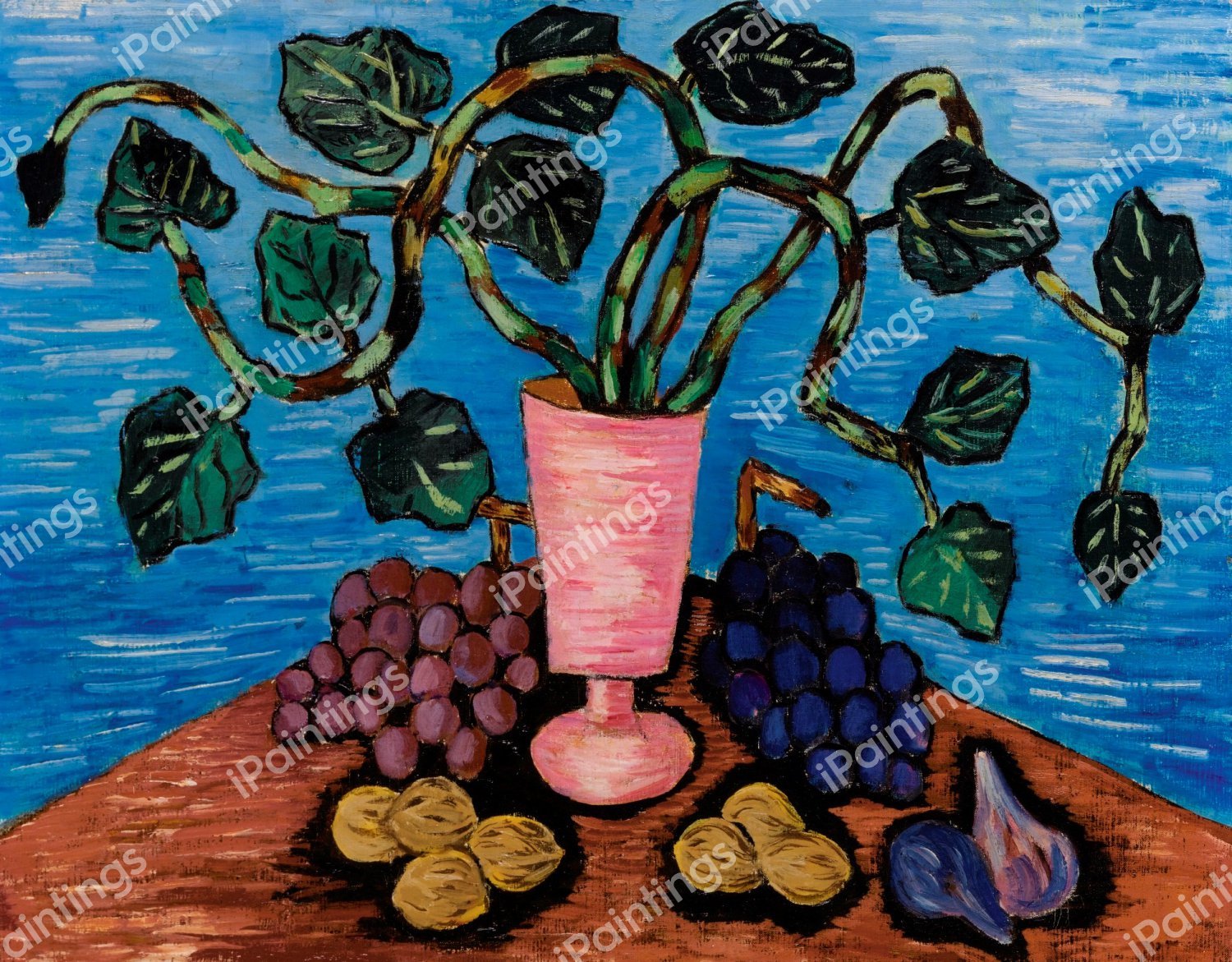 Ivy and Fruits. The painting by Marsden Hartley