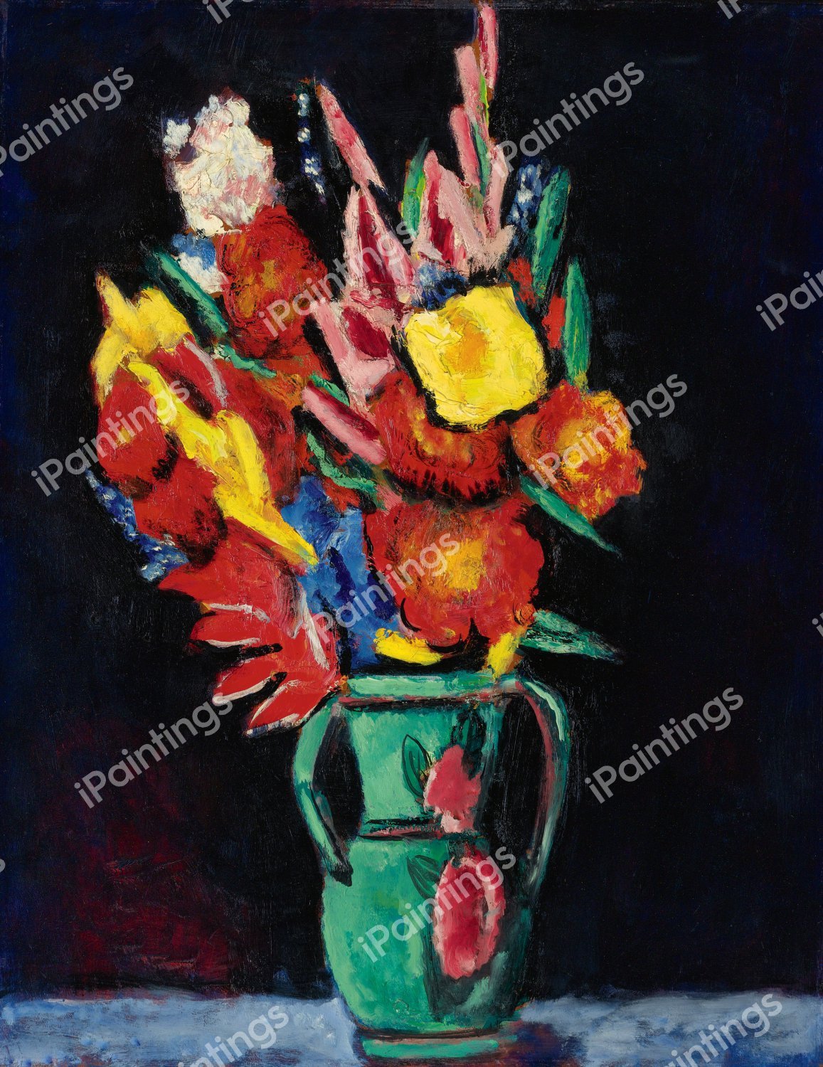 Still Life with Flowers. The painting by Marsden Hartley