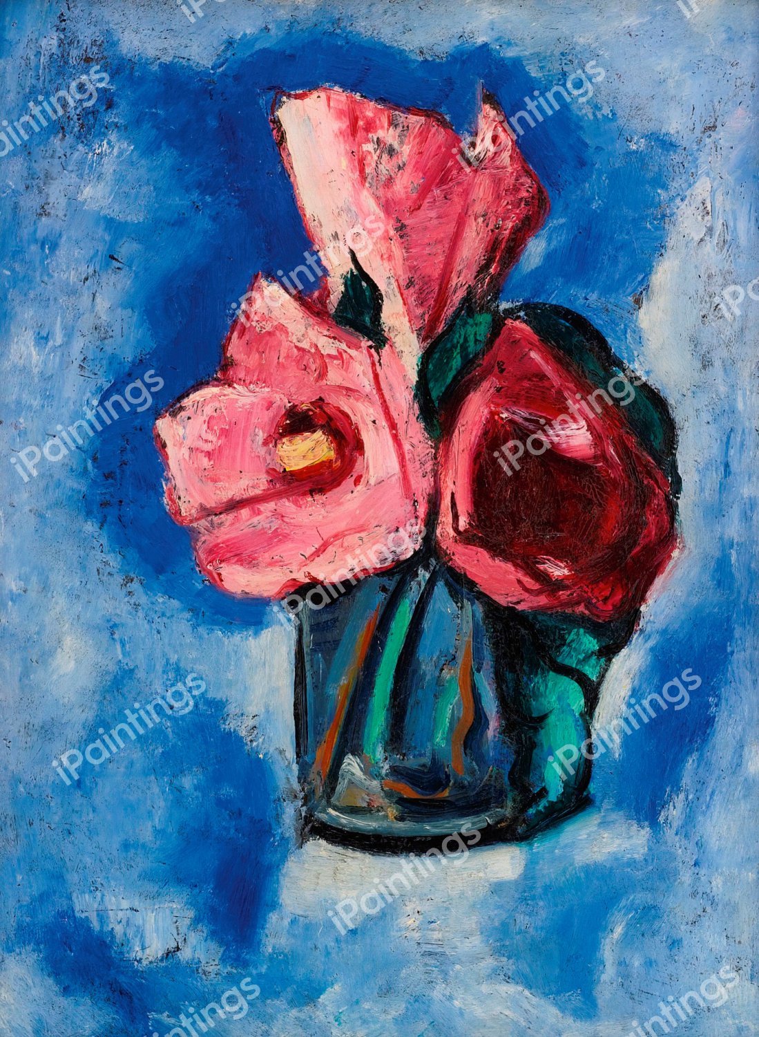 The Pink Hibiscus. The painting by Marsden Hartley