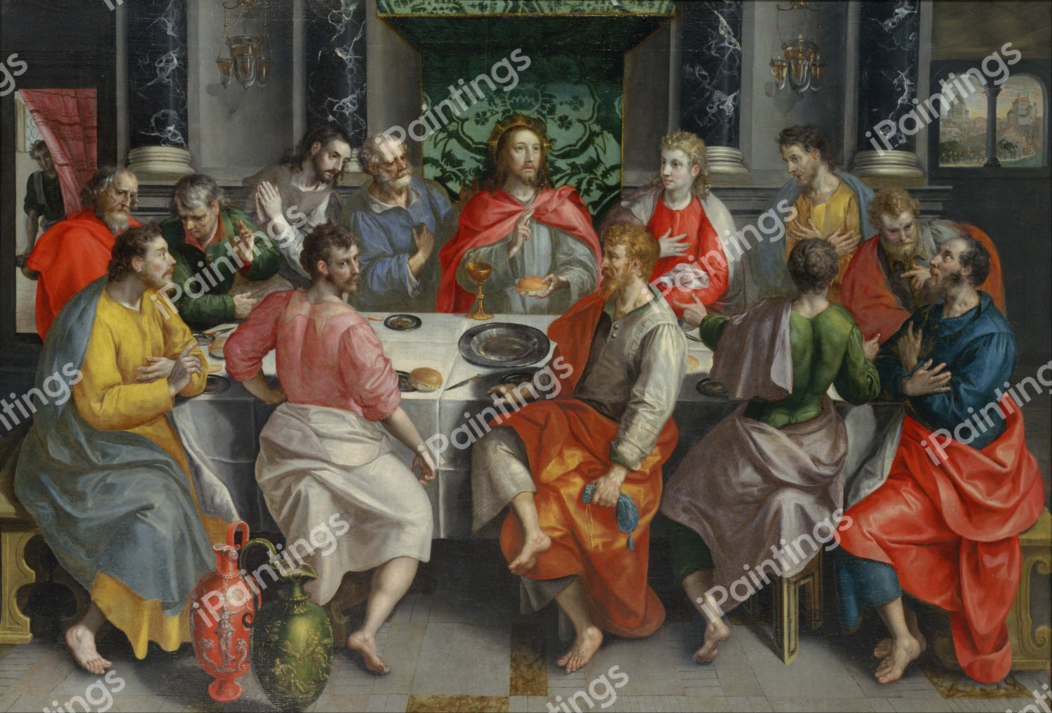 The Last Supper. The painting by Marten de Vos