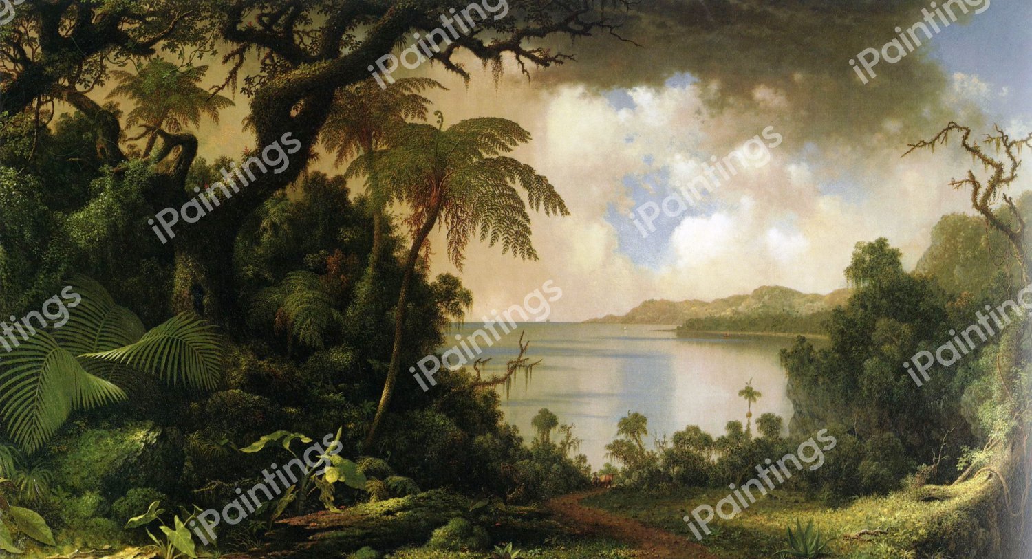 The View from Fern Tree Walk, Jamaica. The painting by Martin Johnson Heade