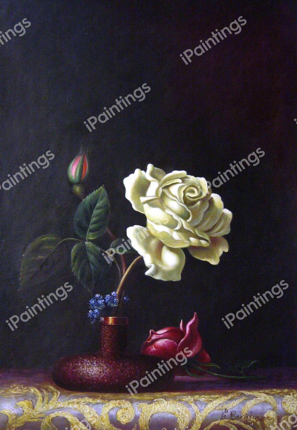 The White Rose. The painting by Martin Johnson Heade