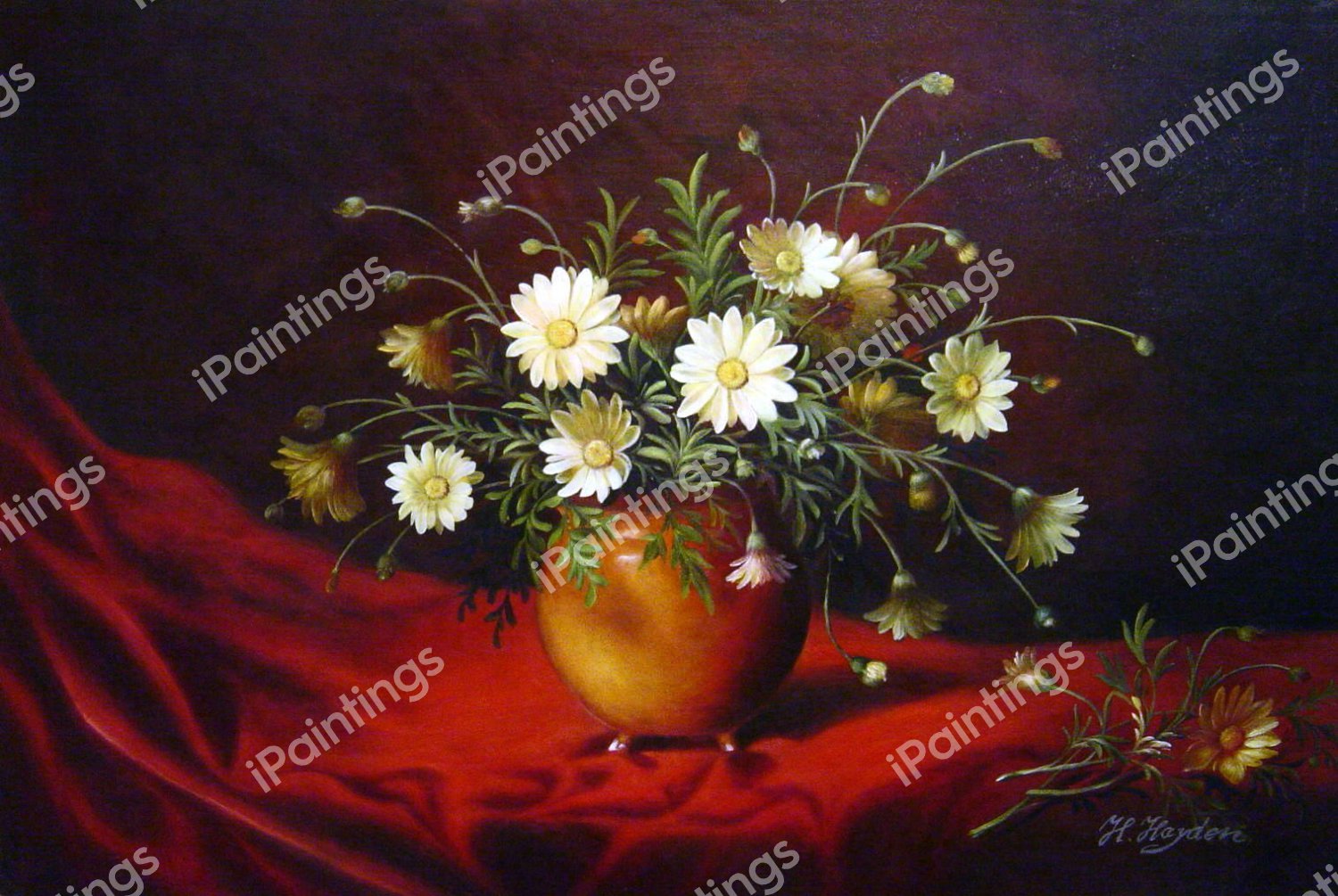 Yellow Daisies In A Bowl. The painting by Martin Johnson Heade