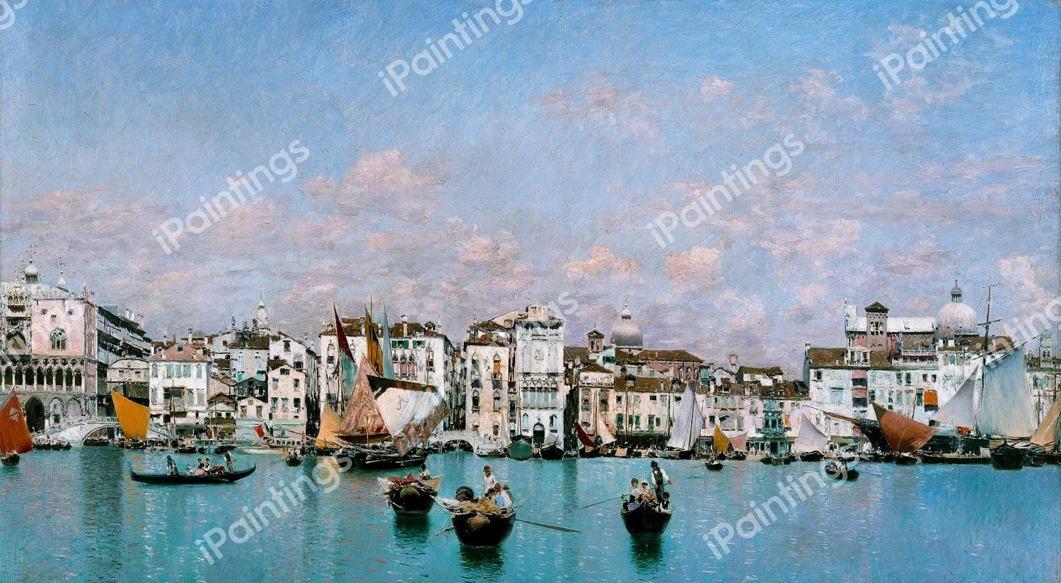 At La Riva degli Schiavoni, Venice. The painting by Martin Rico y Ortega