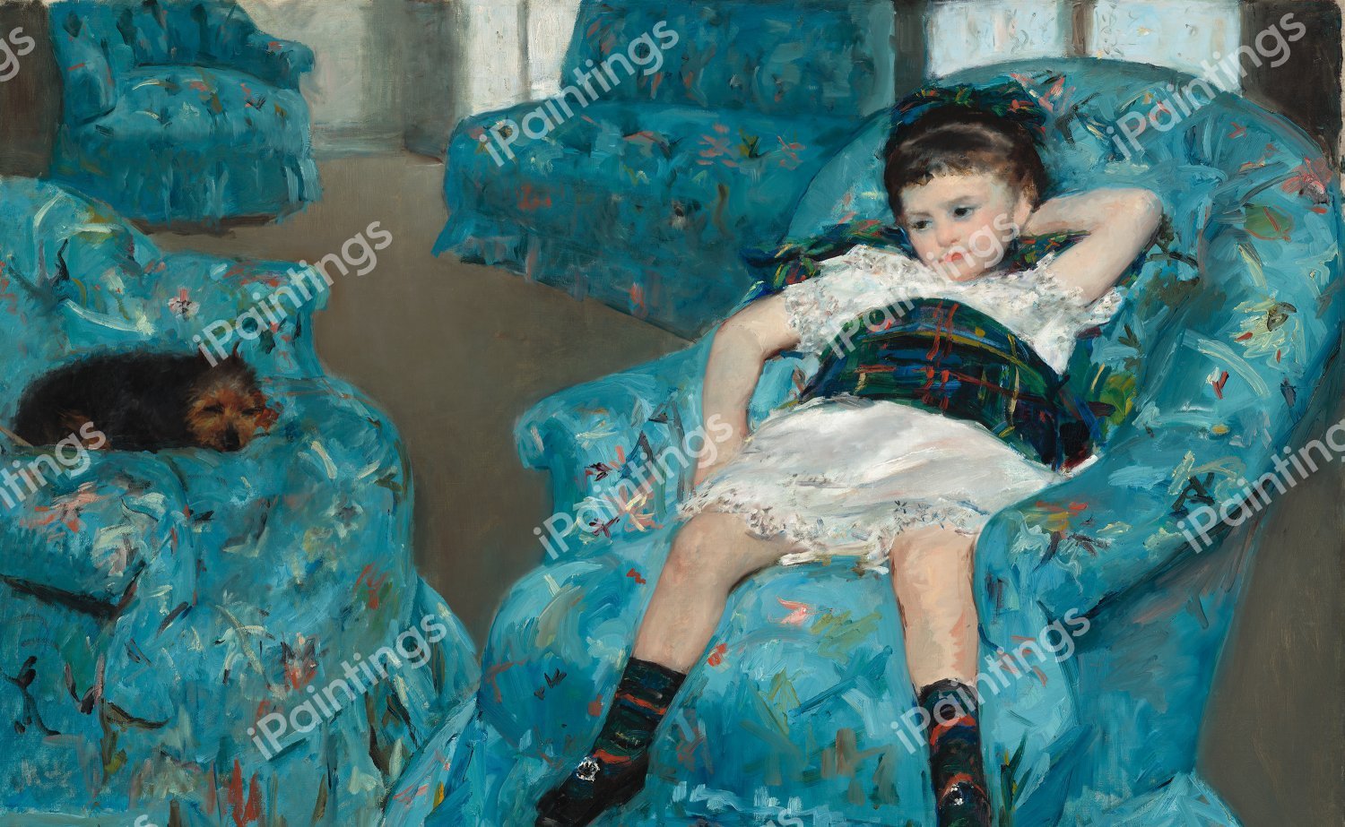 A Portrait of a Little Girl. The painting by Mary Cassatt