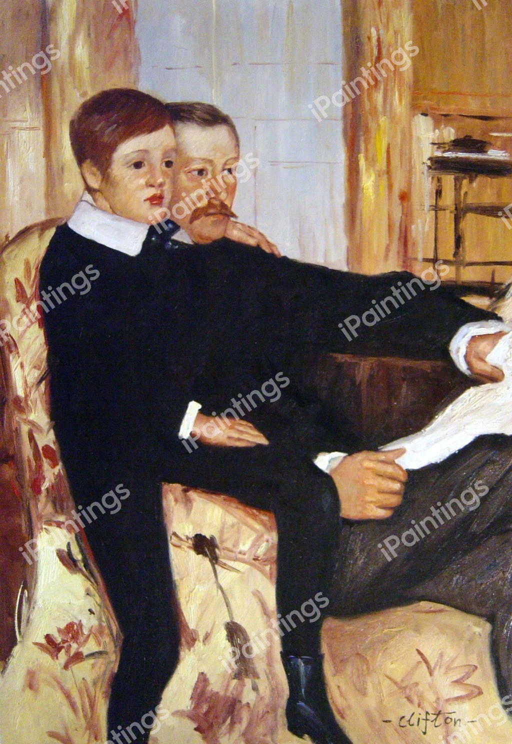 Alexander J. Cassatt And His Son. The painting by Mary Cassatt