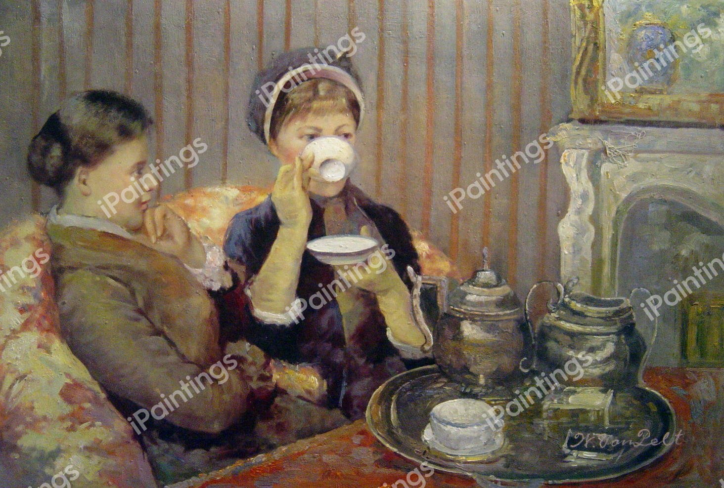 Five O'Clock Tea. The painting by Mary Cassatt