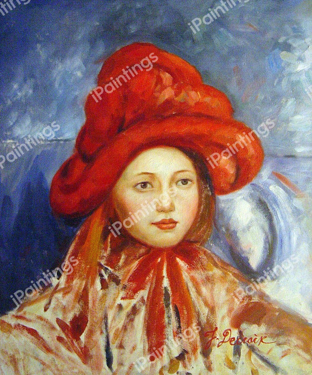 Little Girl In A Large Red Hat. The painting by Mary Cassatt