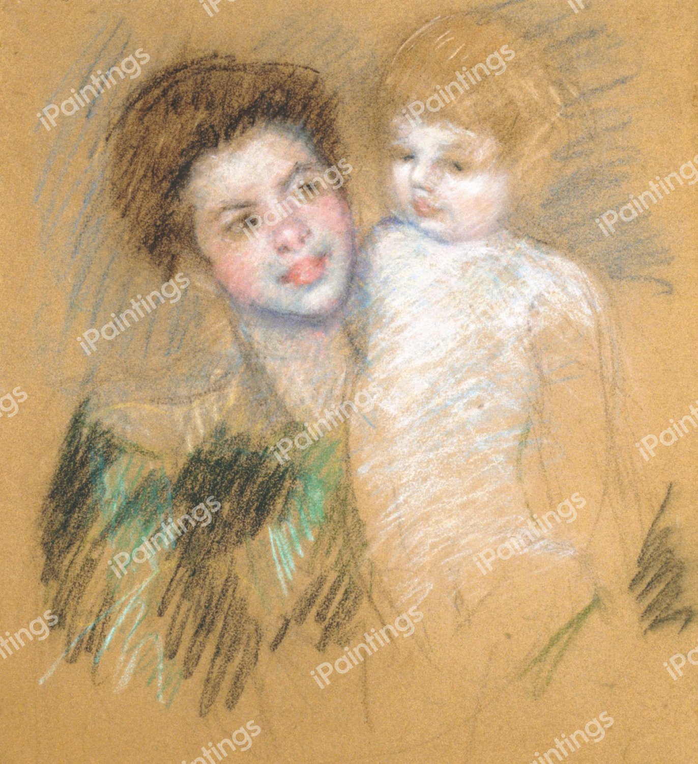 Mother and Child 2. The painting by Mary Cassatt