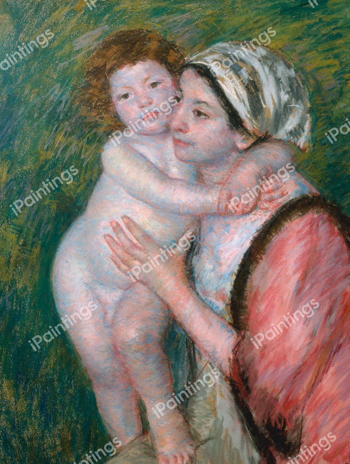 Mother and Child 3. The painting by Mary Cassatt