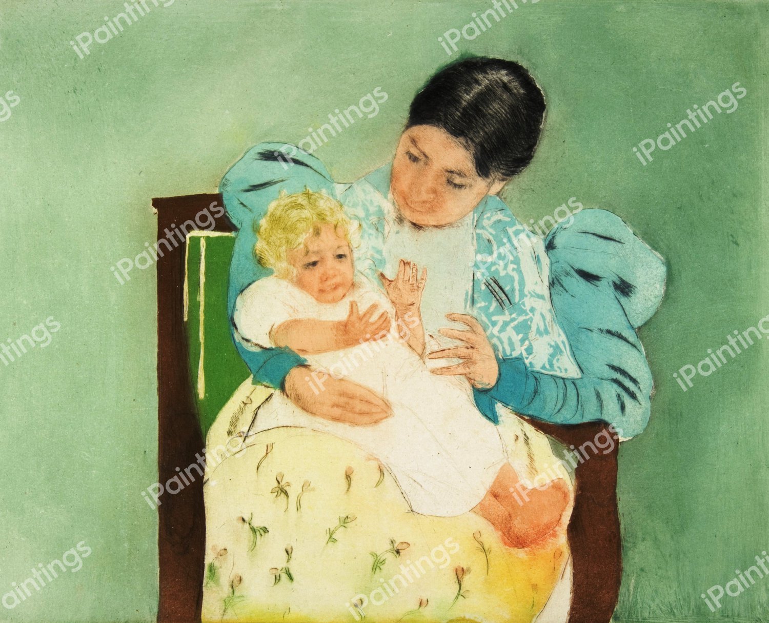 The Barefooted Child. The painting by Mary Cassatt