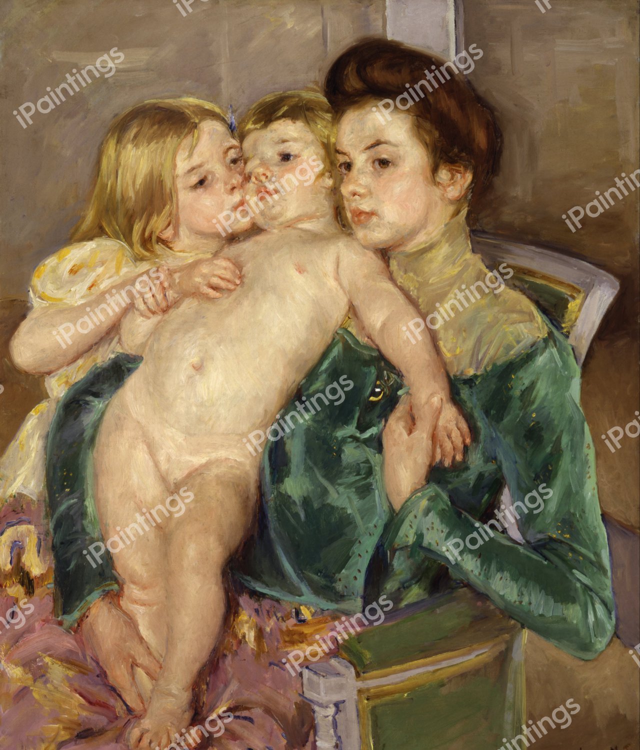 The Caress. The painting by Mary Cassatt