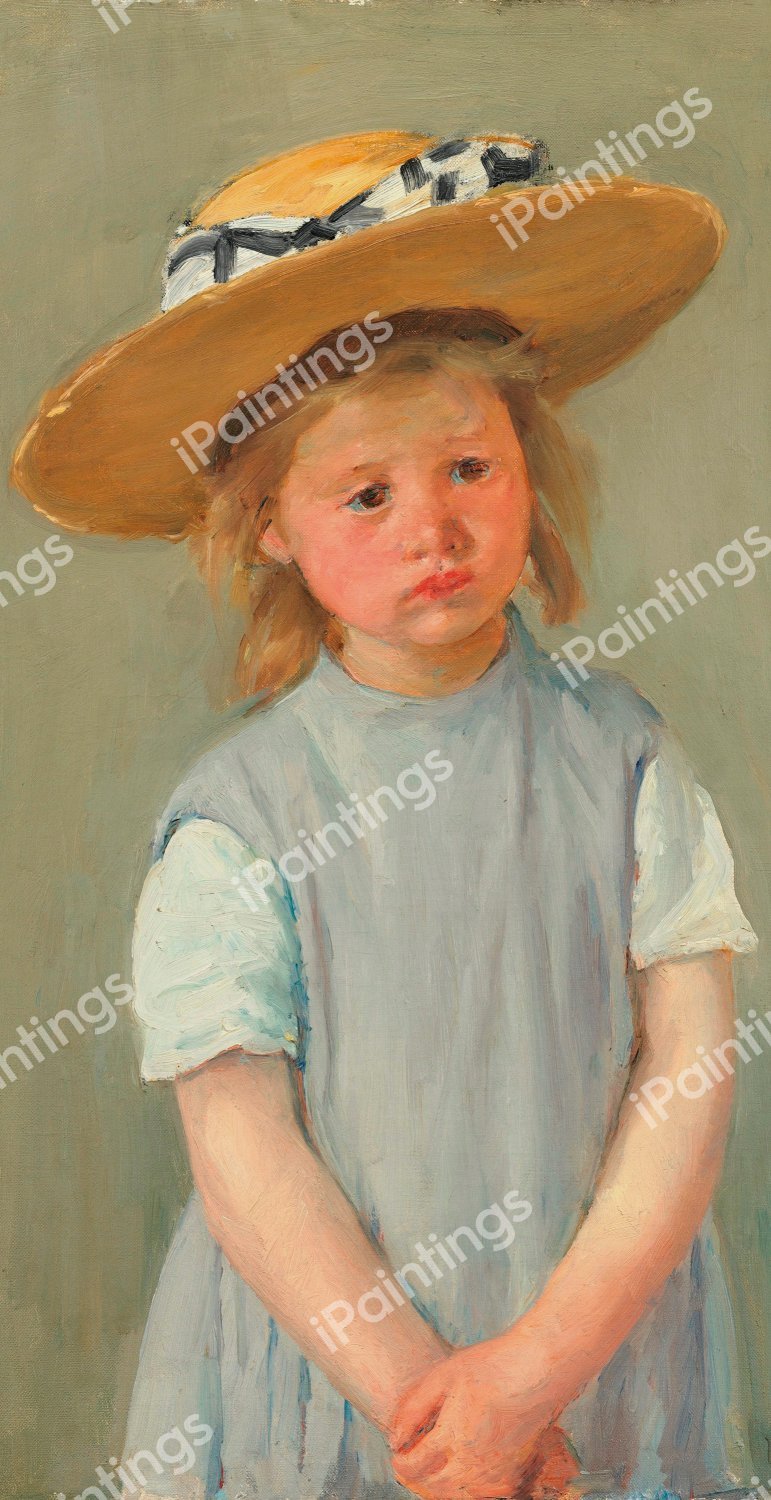 The Child in a Straw Hat. The painting by Mary Cassatt