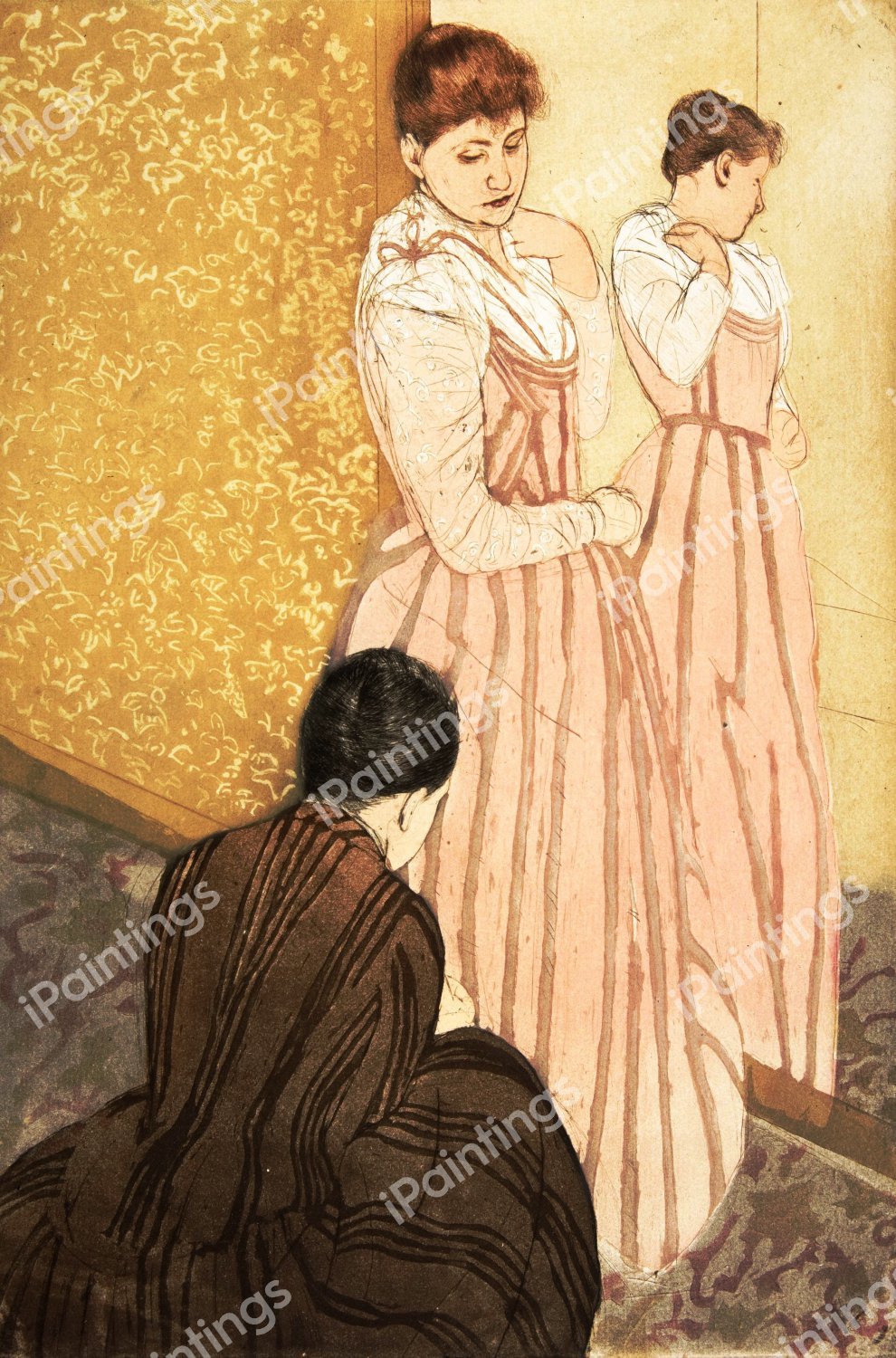 The Fitting. The painting by Mary Cassatt