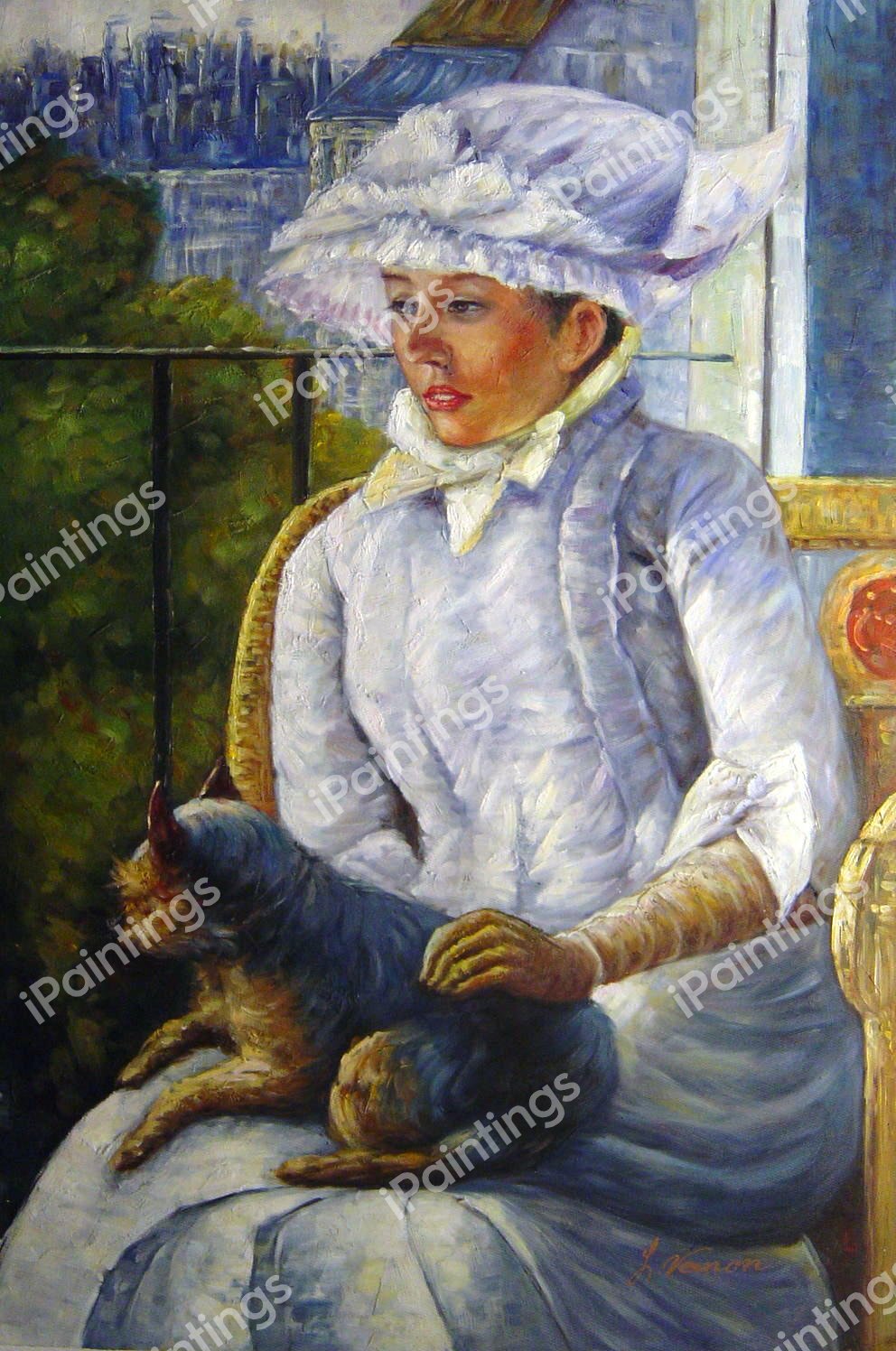 Young Girl At A Window. The painting by Mary Cassatt