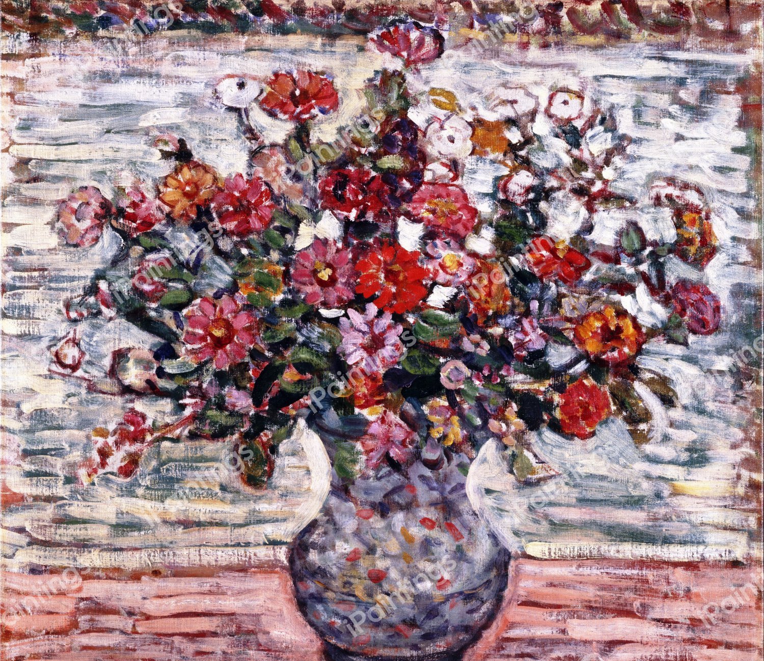 Flowers in a Vase. The painting by Maurice Prendergast
