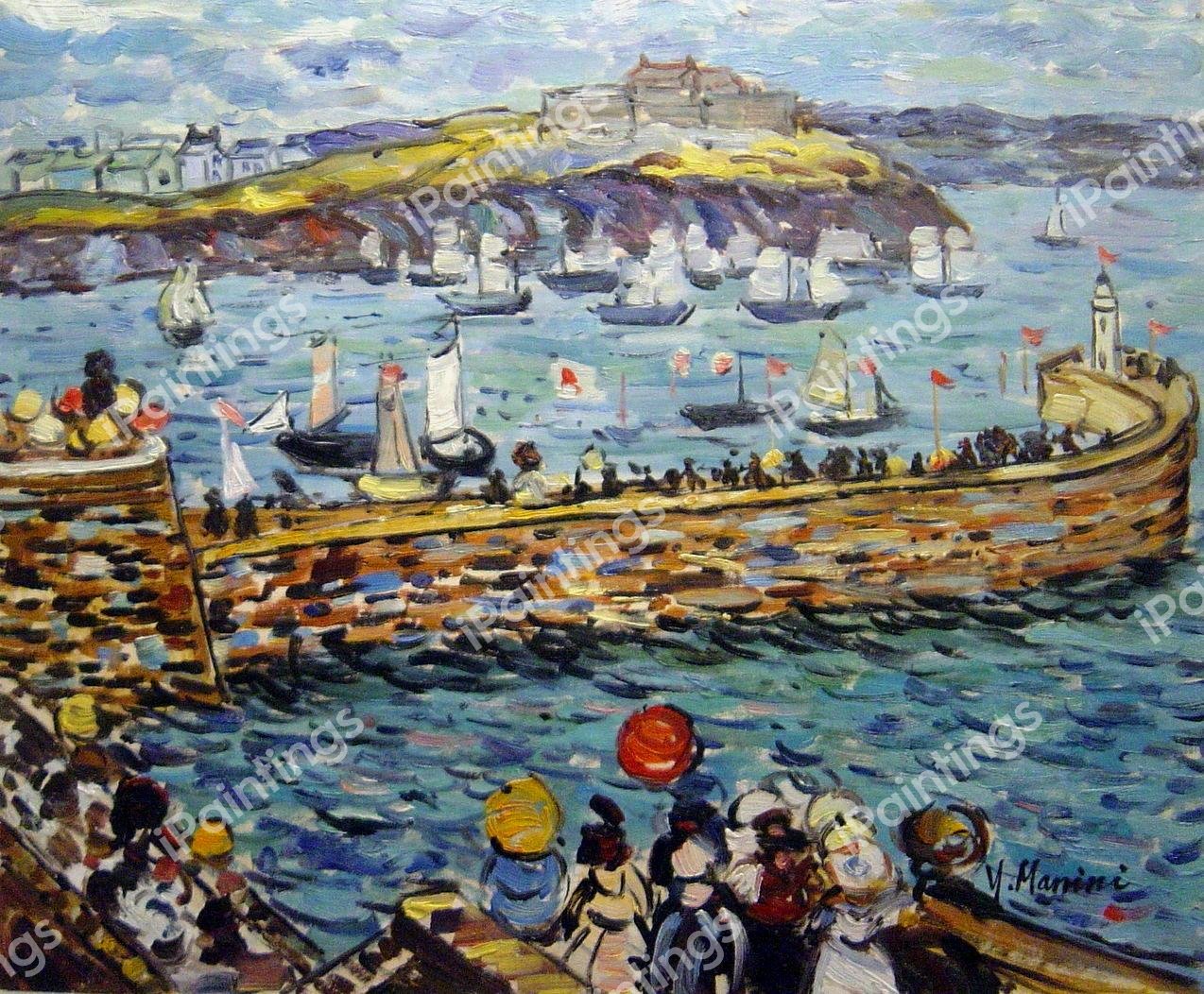 Lighthouse At St. Malo. The painting by Maurice Prendergast