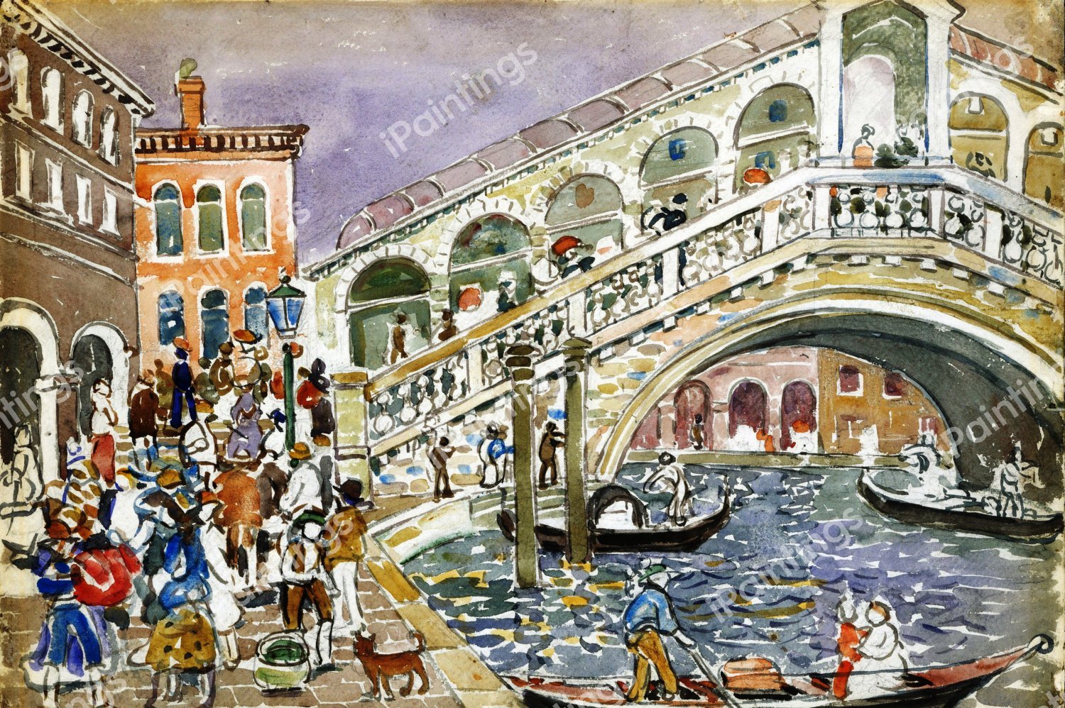 Rialto Bridge. The painting by Maurice Prendergast